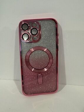 iPhone 15 Pro max Pink Glitter MagSafe-Compatible Phone Case